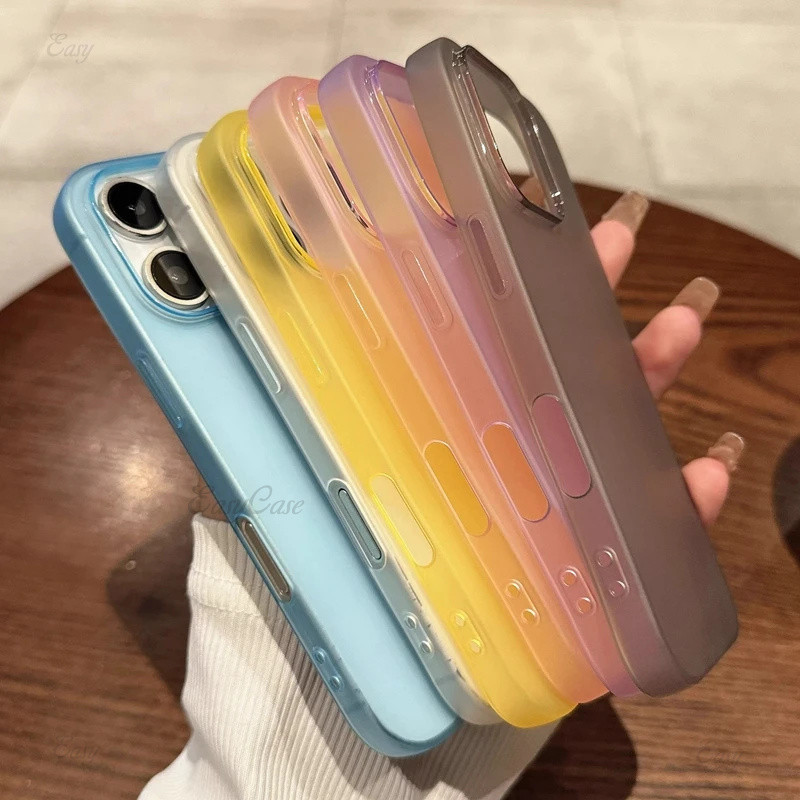 ซิลิโคนอ่อนนุ่มบางเฉียบโปร่งใสเคสโทรศัพท์สําหรับiPhone 11 12 13 14 15 16 Pro Max Plusกันกระแทกกันชนกลับกรณีปก