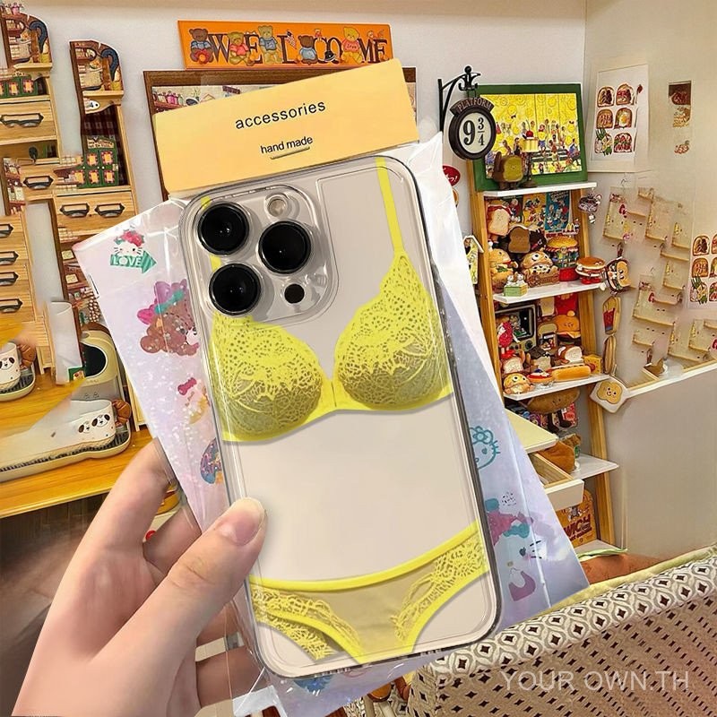 ลายลูกไม้สีเหลืองตลก เหมาะสำหรับ iPhone 16 15 14 13 12 11 Pro Max XXrXs Max 7 8 Plus SE2020 เคสที่น่ารัก ทนทาน นุ่ม กันกระแทกและทนต่อแรงกระแทก