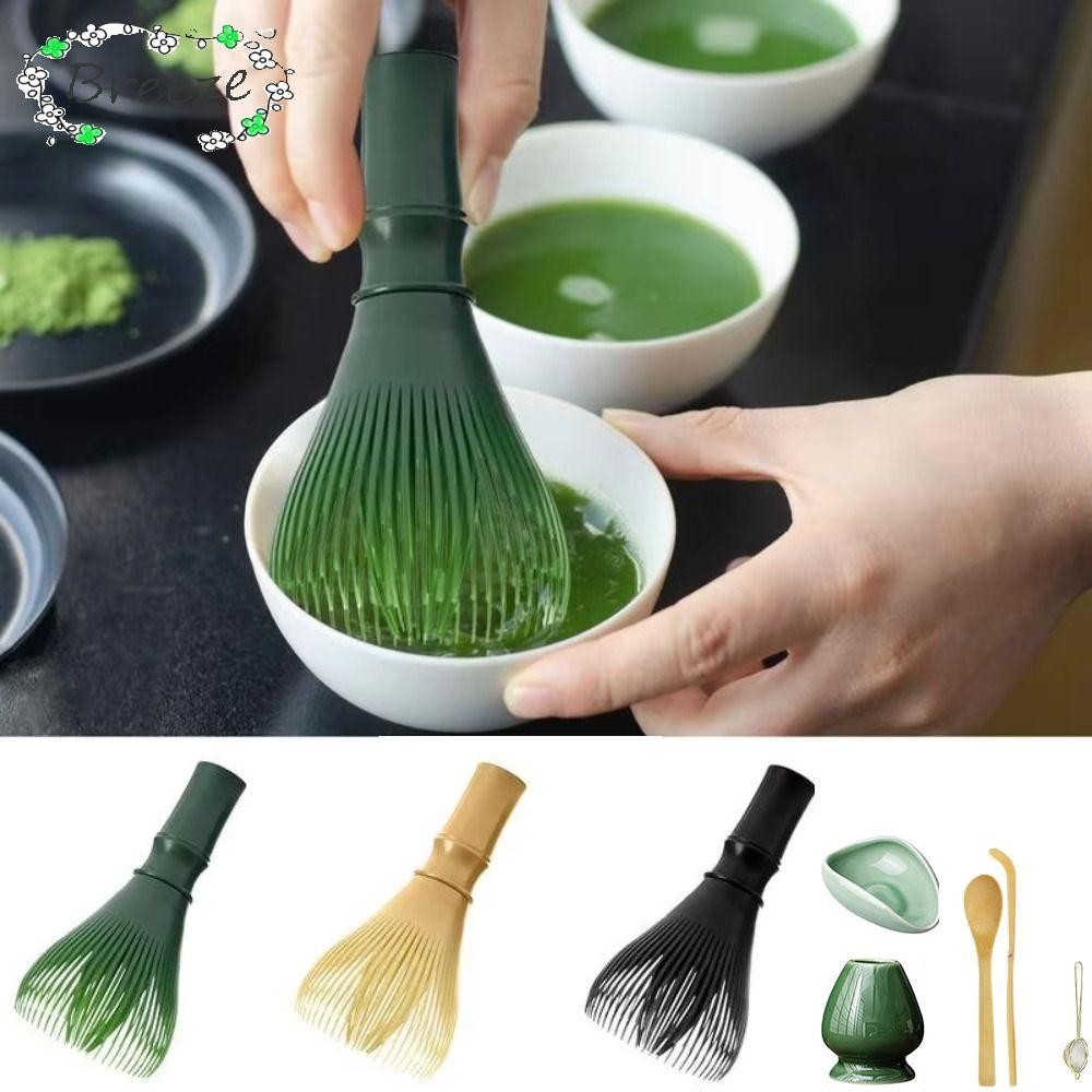BREEZE Matcha Whisk, With Whisk Holder Reusable Resin Whisk, Smooth Resin Portable Green Tea Powder Whisk ชุดชาอุปกรณ์เสริม