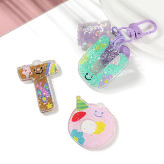 St.Kunkka (ขนาดใหญ่) 5Pcs อะคริลิคน่ารักภาษาอังกฤษตัวอักษรจี้ DIYพวงกุญแจอะคริลิคตัวอักษร A-Z