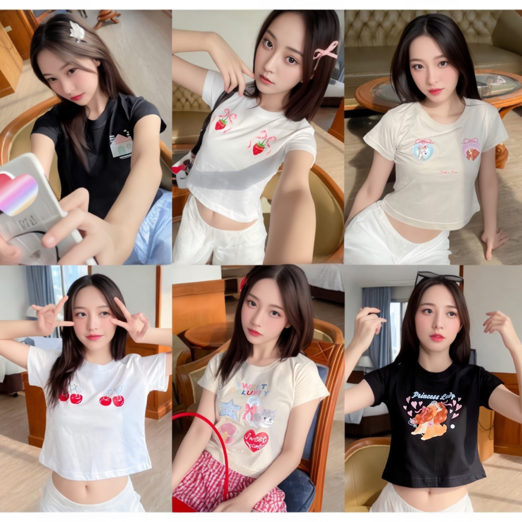 (จัดส่งตลอด 24 ชั่วโมง）Angle Official เสื้อน่ารัก- เสื้อครอป babytee-cute&sweet