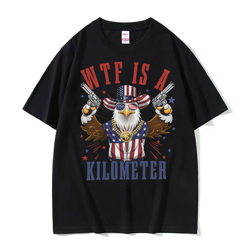 COD ตลก WTF คือ Kilometer อเมริกากรกฎาคม 4th Eagle Meme เสื้อยืดผู้ชายผู้หญิง Vintage คุณภาพสูง T เส