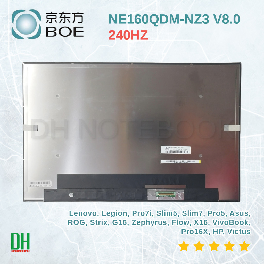 จอโน๊ตบุ๊ค NE160QDM-NZ3 16.0" WQXGA 240Hz สำหรับ Lenovo Legion Pro, Asus ROG Strix G16 Zephyrus G16 