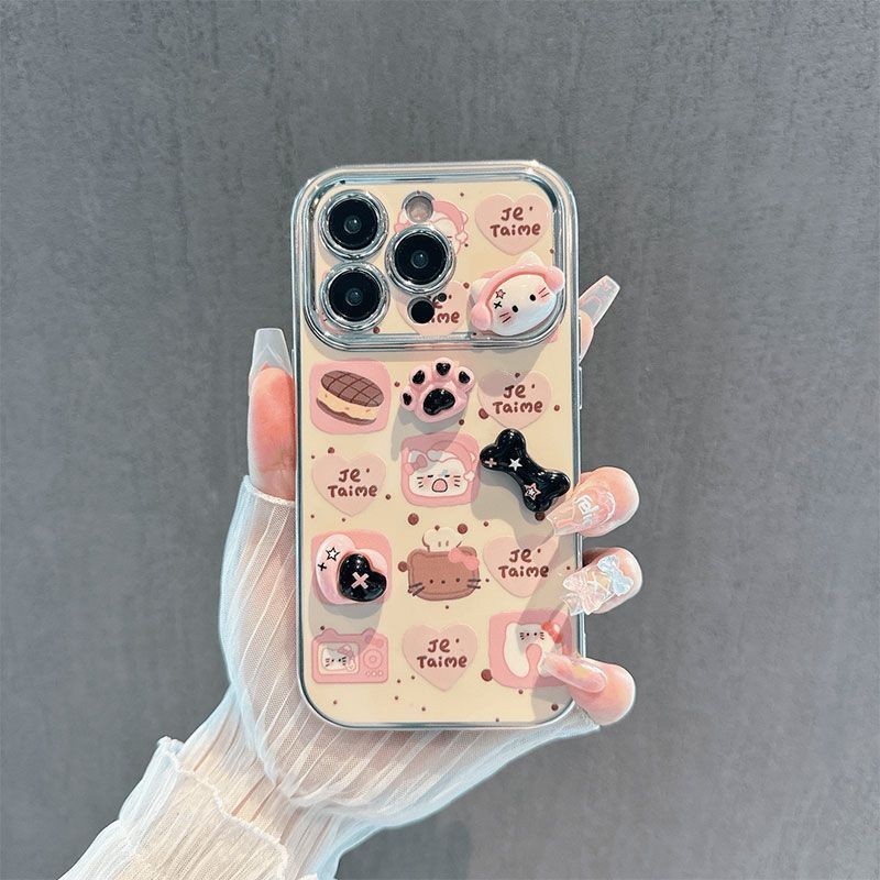 [High-End Shining] KT ตุ๊กตาแมว Apple 11PROMAX เคสโทรศัพท์ iPhone14/13 สาวความรู้สึกระดับไฮเอนด์ผู้ช