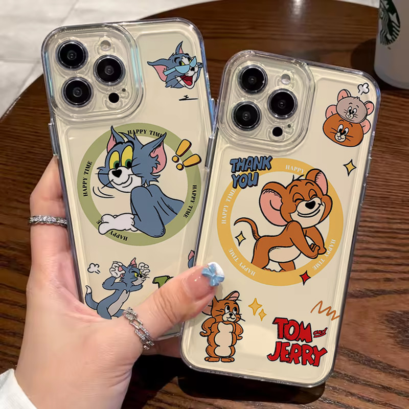การ์ตูน T-Tom และ J-Jerry เคสโทรศัพท์สําหรับ OPPO A5 A3 Pro A3x A60 A79 A38 A18 A78 A58 A98 A1 A17 A