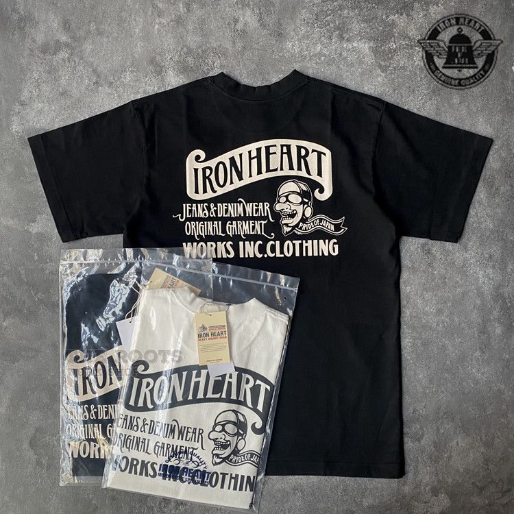 เสื้อยืดแขนสั้นพิมพ์ลาย IRON HEART Loopwheel 100%