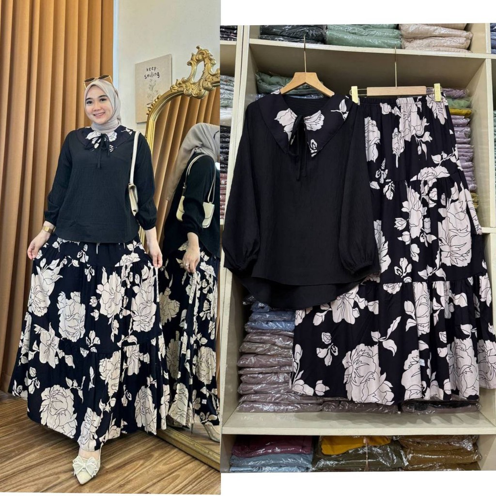 .. ชุดกระโปรงผู้หญิง ใหม่ ลายล่าสุด รุ่นคอริบบิ้น เป็นมิตรพยาบาล ทันสมัย หรูหรา แฟชั่นมุสลิมผู้ใหญ่ 
