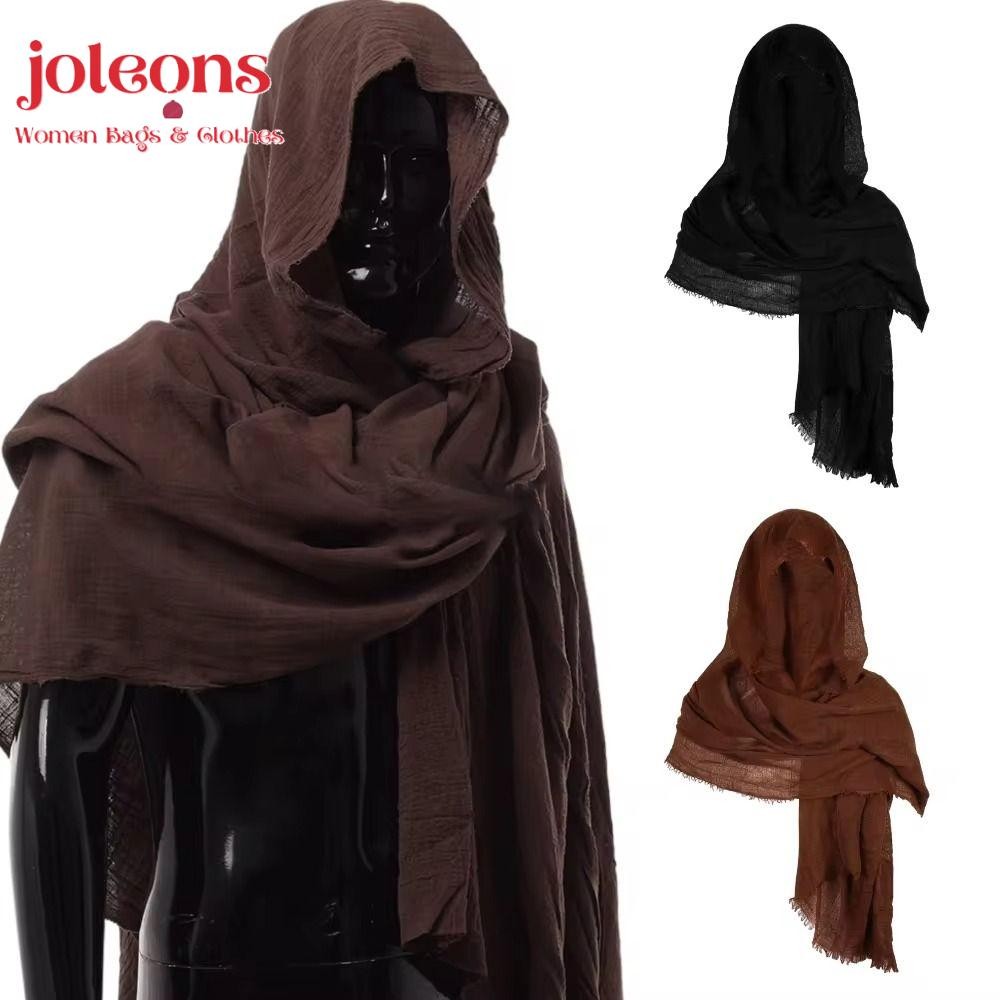 JOLEONS Wrap Cloak, สีดํา/สีน้ําตาลน้ําหนักเบา Mens Medieval Pirate Retro Hood, Unisex Vintage Pirat