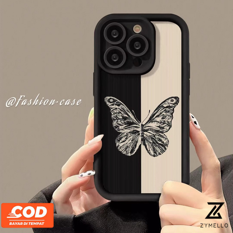 Case สำหรับ Samsung A35 A55 A05 A15 A12 A54 A03 A04 A13 A14 A53 A24 A32 A34 s23ultra s23fe A23 A73 s21fe ง่ายลายผีเสื้อกันกระแทกกรณีโทรศัพท์ TPU