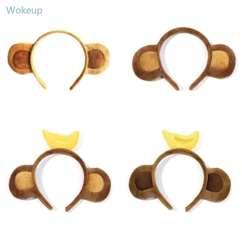 Wake ที่คาดผมกล้วยการ์ตูนหูลิงสัตว์ผม Hoop Theme Party Hairband
