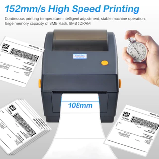 XPrinter XP-420B , 480B เครื่องพิมพ์ฉลากสติกเกอร์กล่องฝาครอบแฟลช XP480,Print 100*100/150MM