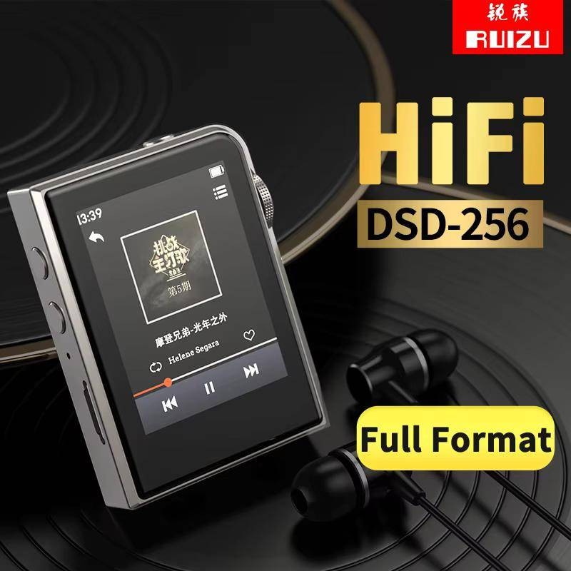 Ruizu A58 HiFi เพลง mp3 เครื่องเล่น DSD256 บลูทูธ mp3 เครื่องเล่นแบบพกพาโลหะ Walkman พร้อม EQ Equalizer Ebook นาฬิกาปลุก Stopwatc