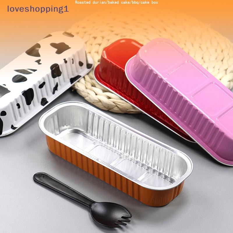 Loveshopping 10 ชิ้น 200 มล.อลูมิเนียมฟอยล์ถ้วยดีบุกพุดดิ้งเค้กแม่พิมพ์เบเกอรี่ดีบุกกล่องพร้อมฝาปิด TH