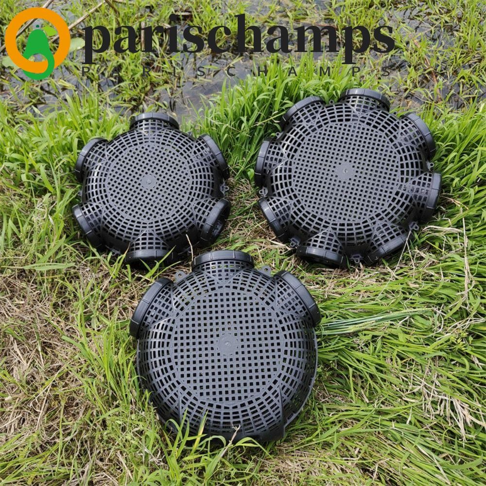 Parischamps กรงตาข่ายปลาสีดํา, กับดักลอชพลาสติก 3/6/8 หลุม, เครื่องมือกลางแจ้งทนทานง่ายต่อการติดตั้งกรงโคลนมัลติฟังก์ชั่นกุ้งปลาไหล