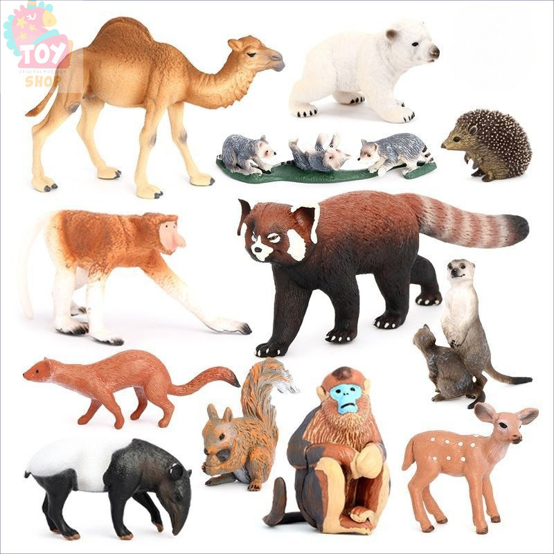 ตุ๊กตาจําลองสัตว์ป่ารุ่นอูฐ แพนด้า แรคคูนน้อย กระรอก เด็กตรัสรู้องค์ความรู้ เครื่องประดับ
