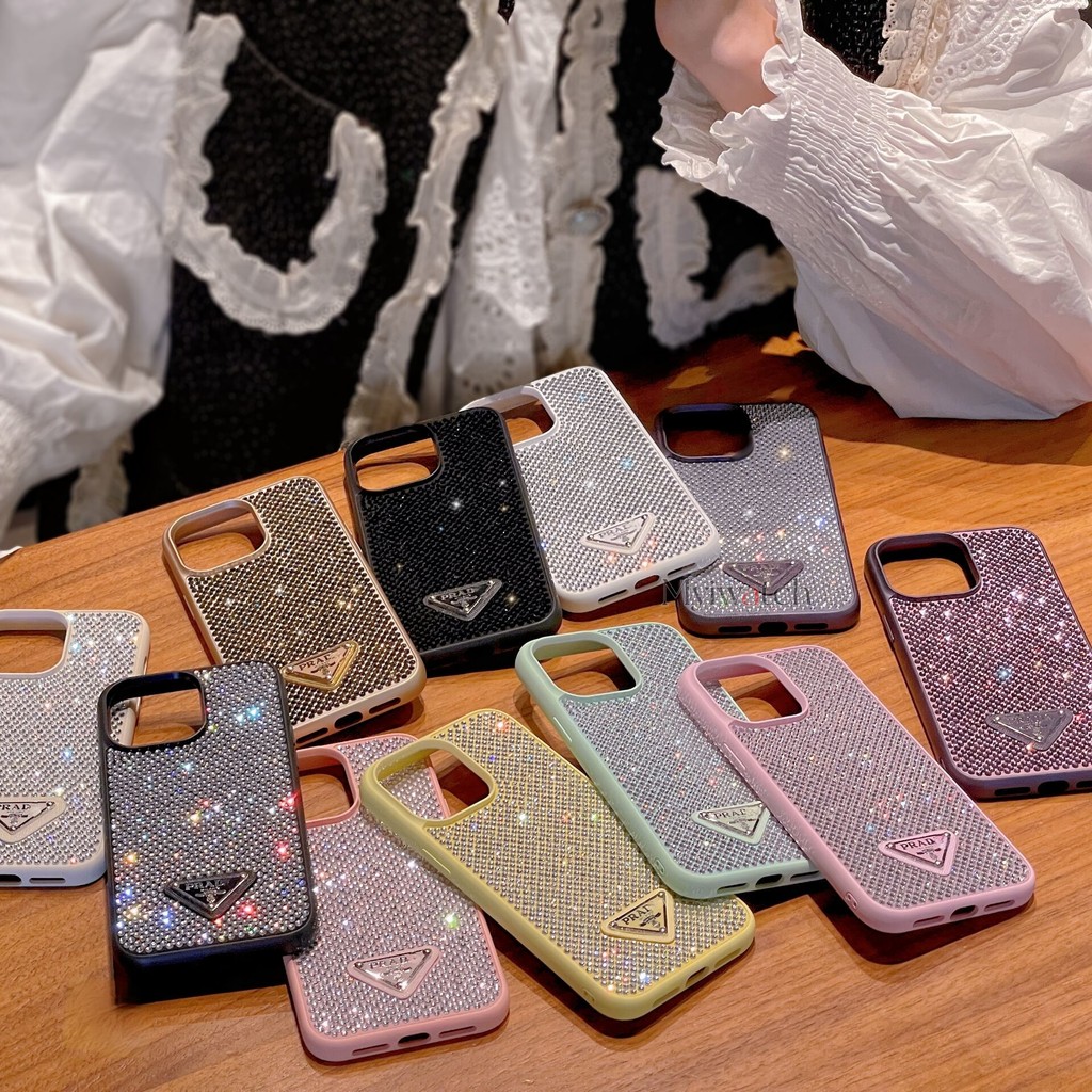 ระเบิดแฟลชเพชรเต็มสําหรับ ไอโฟน iPhone 16 15 14 13 12 Pro Max มือโปร แฟชั่นสร้างสรรค์กระจกหลุมขนาดใหญ่หลุมออกแบบกล่องป้องกันการตกปก