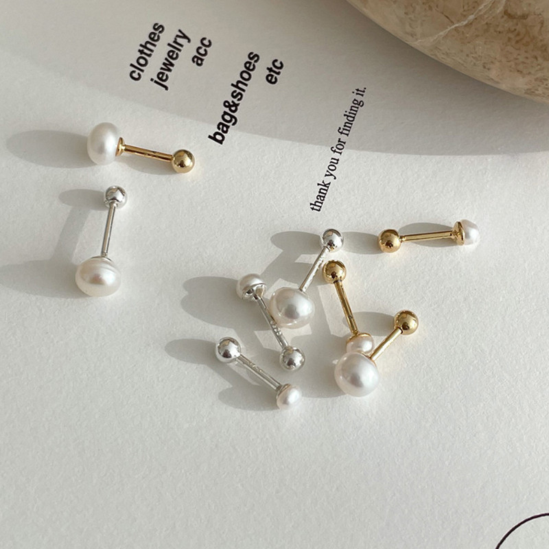 Xiya Fashion All-Match Pearl ต่างหู Daily Commuter Pearl Turn Bead ต่างหู