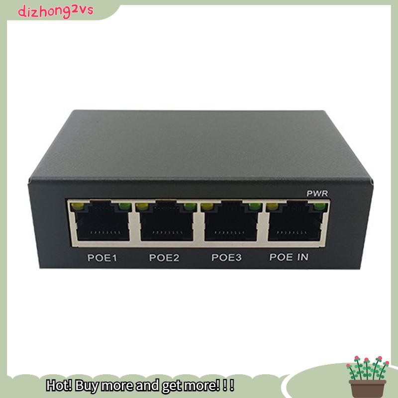 [dizhong2vs]1 ชิ้น 4 พอร์ต Gigabit POE Extender 100/1000M Network Switch Extender โลหะสีดําสําหรับ P