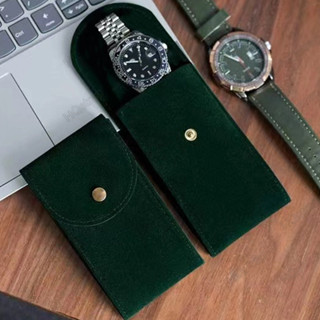 กระเป๋าใส่นาฬิกา กระเป๋าใส่ของขวัญผ้าสักหลาดสีเขียวและสีดําก…