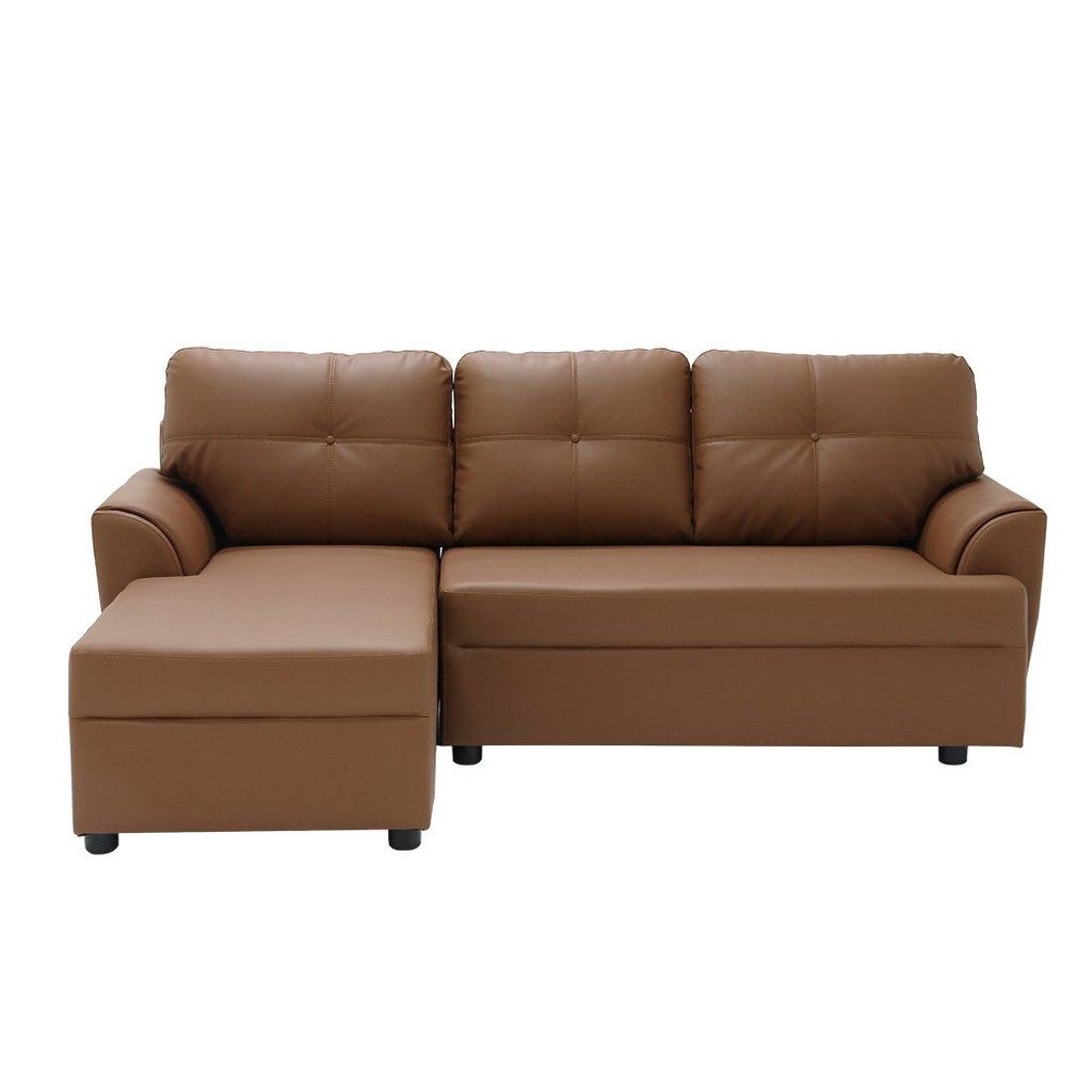 SB Design Square โซฟาเข้ามุมซ้าย รุ่น Riowa สีน้ำตาลอ่อน (203x147x80 ซม.) แบรนด์ KONCEPT FURNITURE