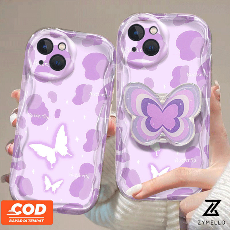 Case OPPO A3X A60 A79 5G A3 Pro A38 A18 A57 A58 A98 A78 A17K A55 A54 A16 A15 A77 A74 A93 A92 A12 A3S A5 A7 A5S A15S A31 A53 A76 Simple black butterfly shockproof mobile phone case