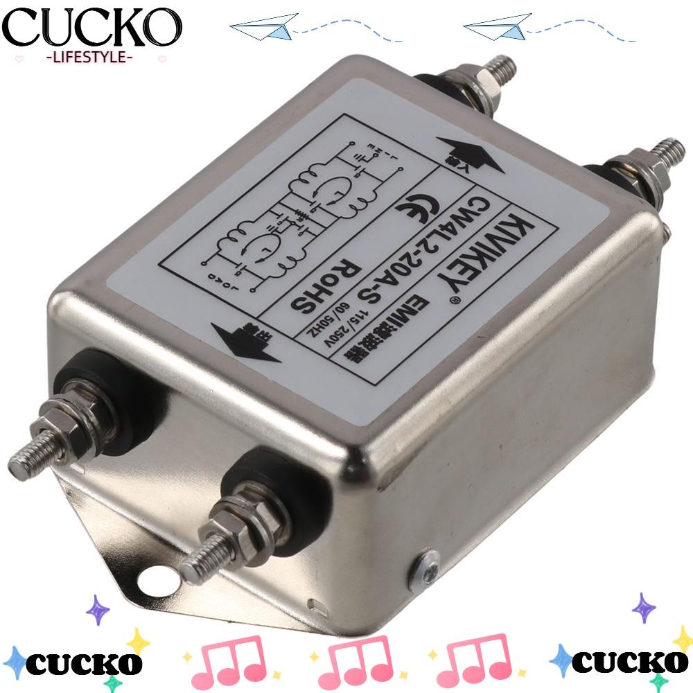 Cucko Noise Suppressor, Termianl Single-Phase Power EMI Filter, ตัวกรองรบกวนแม่เหล็กไฟฟ้า CW4L2-20A-S 20A 50/60Hz Line-Conditioner Switch แหล่งจ่ายไฟ