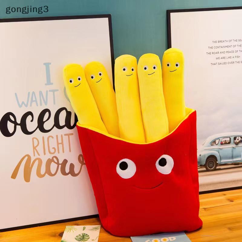 Gongjing3 Emotional Support Smile มันฝรั่งทอดสีแดงกระเป๋า French Fries ตุ๊กตายัดของเล่นโซฟาหมอนรถอุปกรณ์เสริมเด็กของขวัญ th