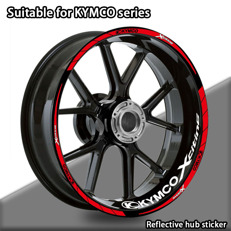 Yสะท้อนแสงรถจักรยานยนต์อุปกรณ์เสริมล้อสติ๊กเกอร์ Decals แถบสำหรับ KYMCO XCITING 400i AK550 S350 CT20
