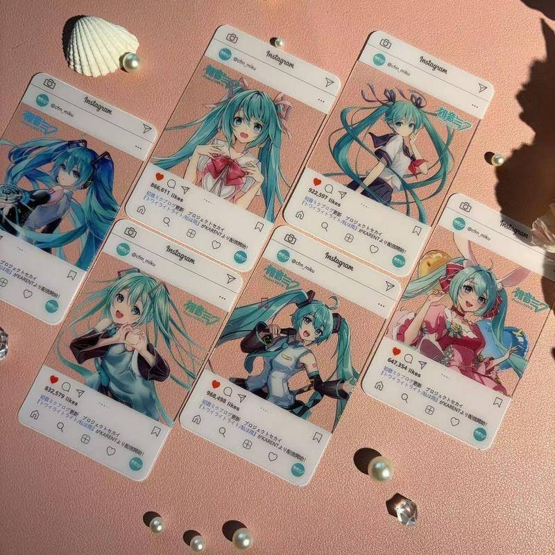 6 ชิ้น/ล็อตการ์ตูน Hatsune Miku Pvc โปร่งใสการ์ด Photo Props Diy การ์ดอะนิเมะอุปกรณ์ต่อพ่วงน่ารักสะสมเครื่องประดับวันหยุดของขวัญของเล่น