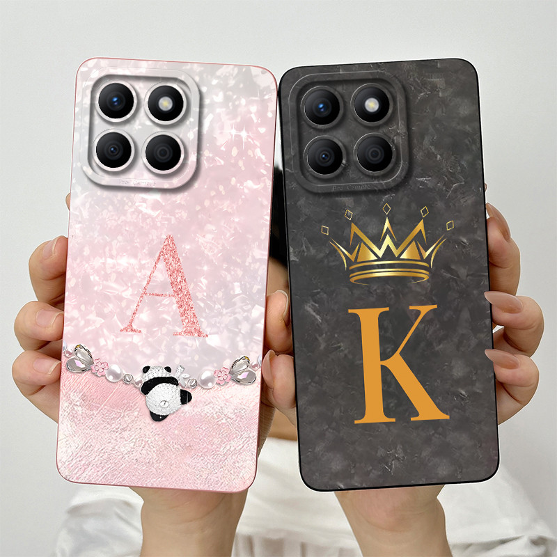 สําหรับ Honor X8b 2023 เลนส์สแควร์ป้องกันเคสโทรศัพท์ HonorX8b X 8B 4G LLY-LX1 LLY-LX2 LLY-LX3 แฟชั่นมงกุฎตัวอักษรซิลิโคนอ่อนนุ่มกรณี