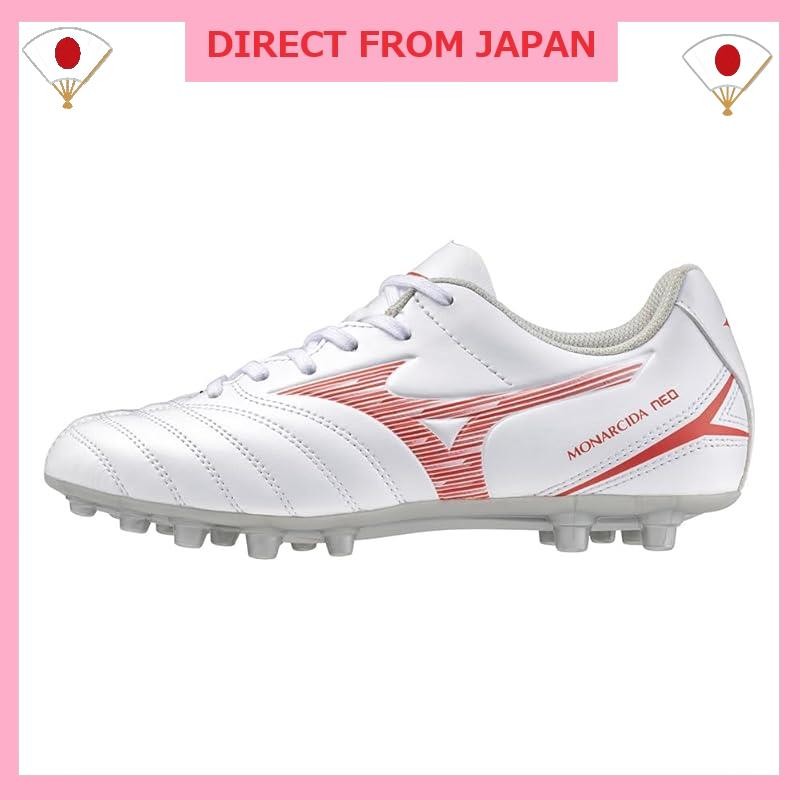 [Mizuno] Soccer Spike Monarushida NEO 3 SELECT Jr. MG Club Football Wide Lightweight Kids White × Re