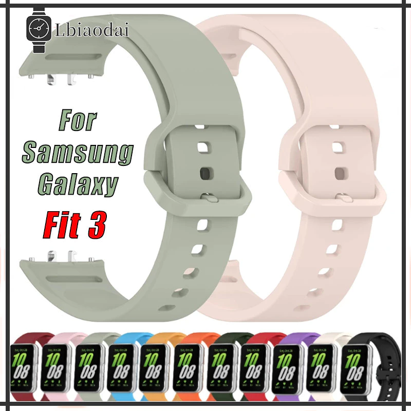 สายซิลิโคน for Samsung Galaxy Fit 3 เข็มขัดยางกีฬาการเปลี่ยนอุปกรณ์เสริม Samsung Fit 3 สายนาฬิกา