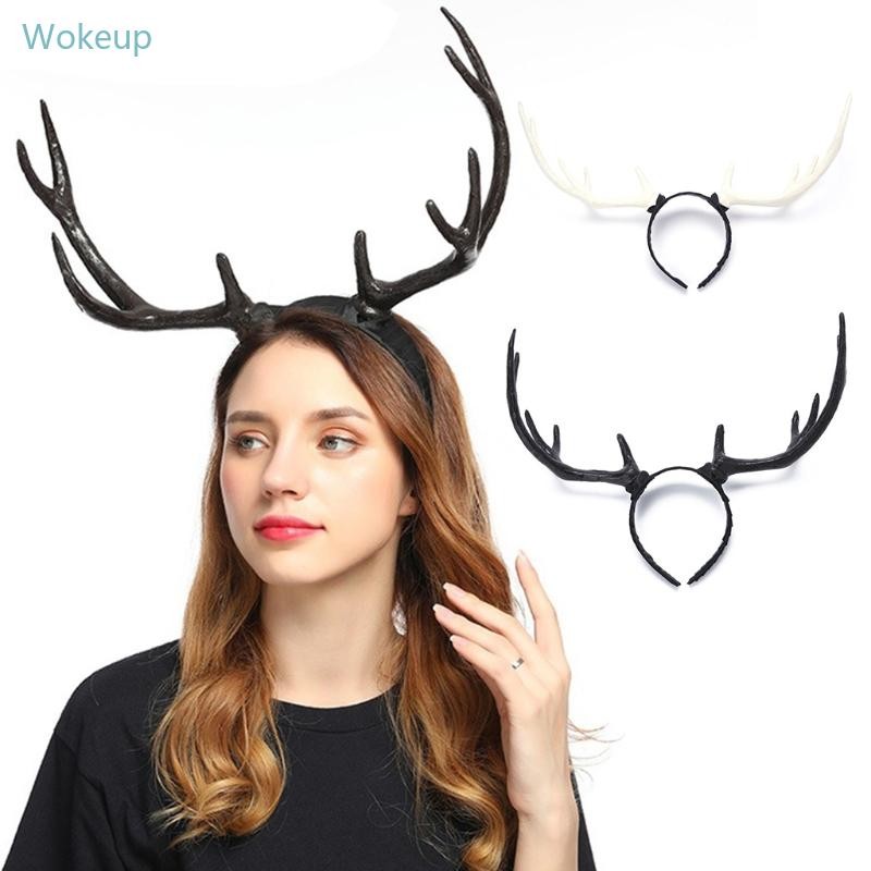 Wake Deer Horn Headwear คริสต์มาส Antlers Horn Headband Party Supplies สําหรับฮาโลวีน