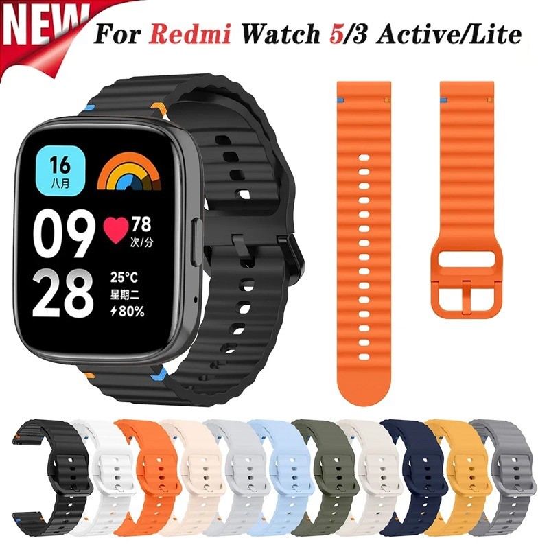 สายซิลิโคนสําหรับ Redmi Watch 5 Active 5 Lite เปลี่ยนสร้อยข้อมือสําหรับ Xiaomi Redmi Watch 3 Active 3 Lite 22 มม.อุปกรณ์เสริม
