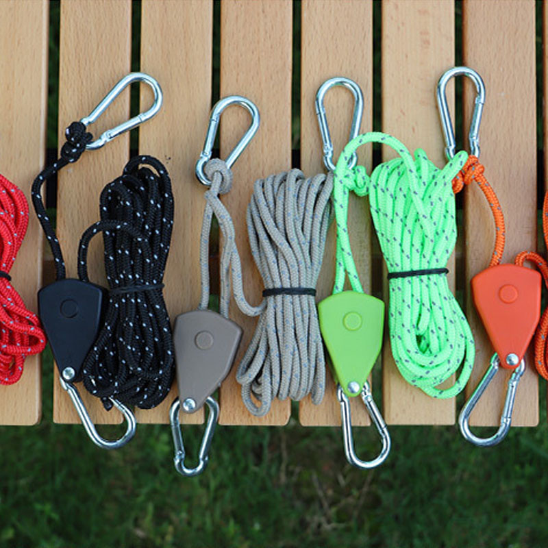 เชือกสะท้อนแสง เชือกเต็นท์ 4m เชือกสมอ แข็งแรงและทนทาน เชือกรอกปรับระดับได้ สำหรับเดินป่า ตั้งแคมป์ - รูปที่ 7