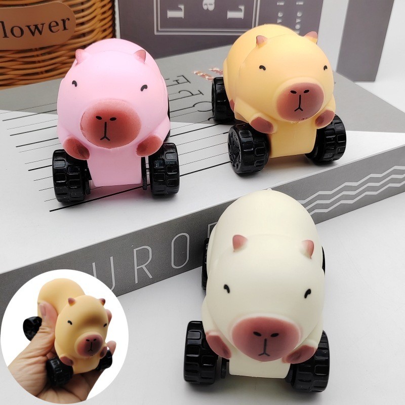 Creative Capybara Decompress ช้า Rebound รถของเล่น Venting รถของเล่น