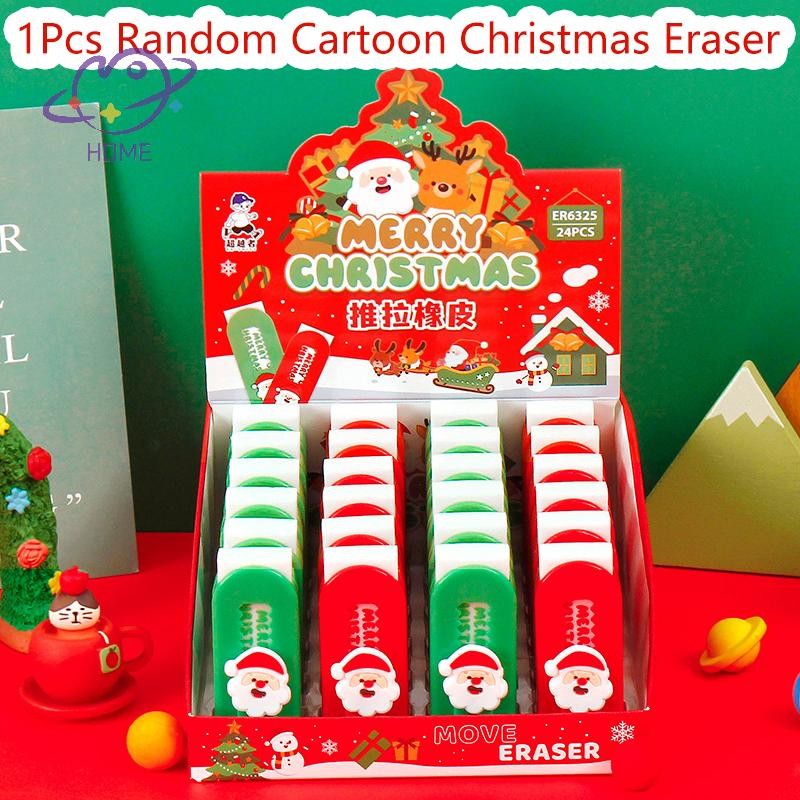 [mayhome] Kawaii Santa Claus Push Pull ยางลบยางวาดเครื่องมือยางลบนักเรียนเครื่องเขียนรางวัลโรงเรียนอุปกรณ์สํานักงานคริสต์มาสของขวัญ {TH}
