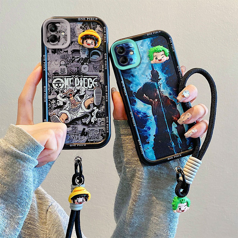 เคส Samsung A06 ว่ายน้ําวงกลม Dingdang/KT ป้าย/Nikalufei/Graffiti Bicachu/Stamp Spider Man/Solon เชือก Anti Fall ใหม่ 3D ตุ๊กตาเคสโทรศัพท์