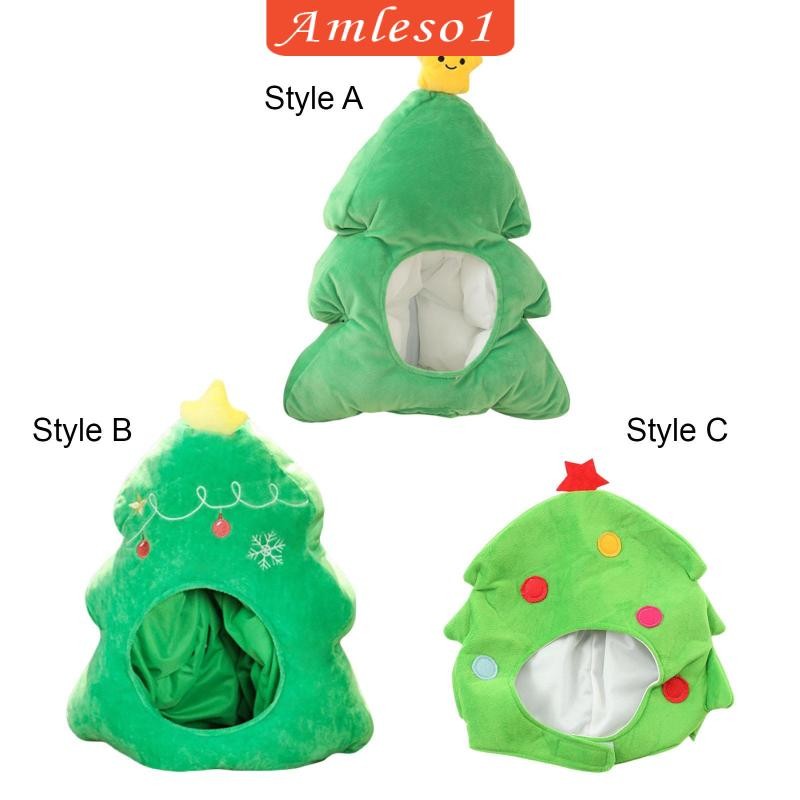 [Amleso1] หมวกต้นคริสต์มาสตลก Creative สบาย Headwear Cozy