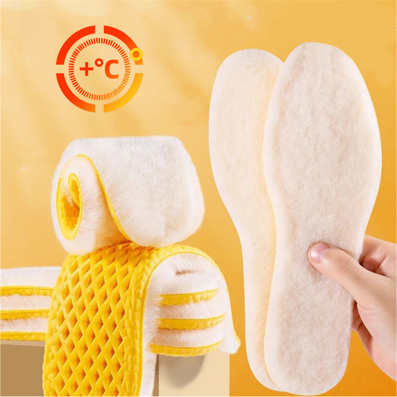 ฤดูหนาว Thicken Warm Insoles ผู้หญิงผู้ชายเลียนแบบ Lamb ขนสัตว์รองเท้า Soft Snow Boots Padding เย็น-proof Tailorable แทรก