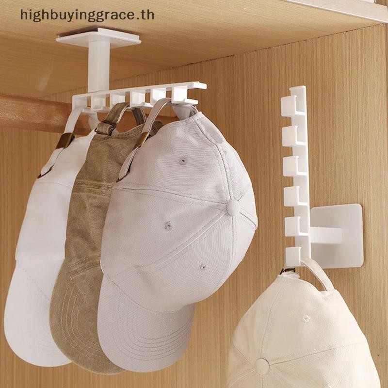 Hgth 6 ตะขอหมวกผู้ถือหมวกแขวน L รูปเบสบอลหมวก Rack al ติดผนังหมวกเข็มขัด Organizer Hooks HGTH