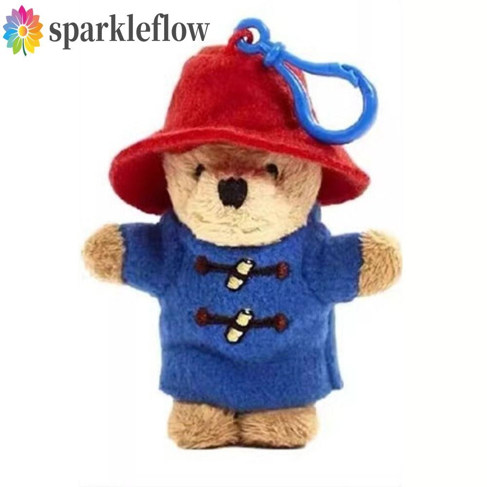 Sparkleflow Paddington พวงกุญแจหมี,สัตว์ตุ๊กตาของเล่นหมีตุ๊กตากระเป๋าจี้,หวานFurry Plush Soft Kawaiiแขวนเครื่องประดับคู่