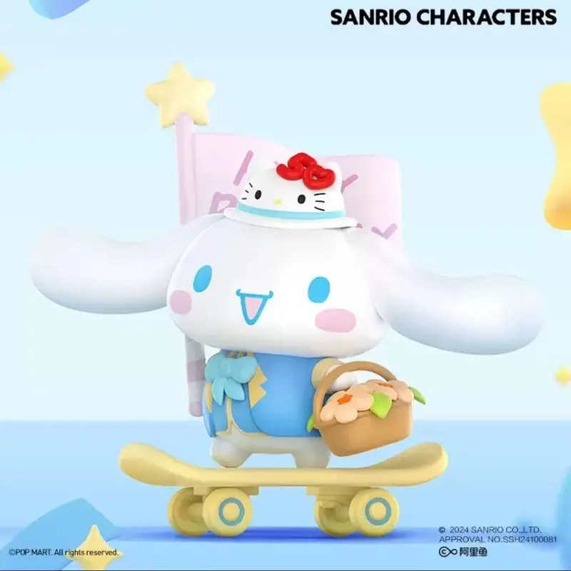 P POPMART Sanrio Family Hello Kitty 50th Anniversary Series ของเล่นศิลปะของแท้อย่างเป็นทางการ