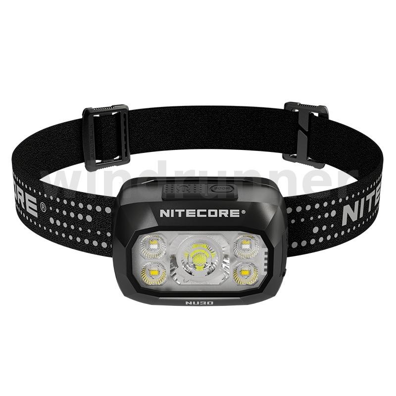 Nitecore NU30 Triple Output ไฟหน้าน้ําหนักเบา 4* LEDs 500LM Beam Throw 130 เมตรสีขาวสีแดง USB-C ไฟหน้าชาร์จ