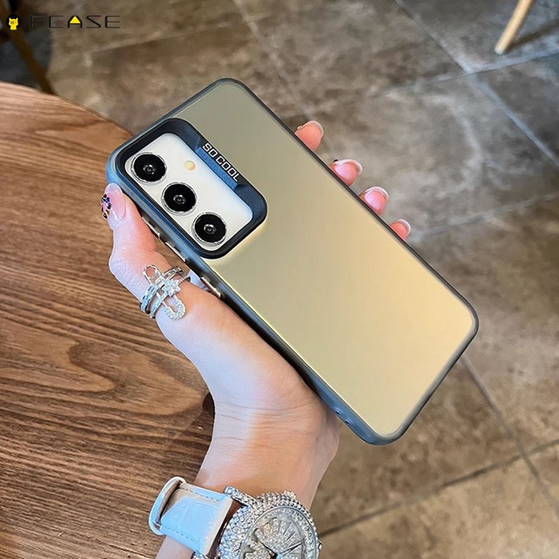 สําหรับ Samsung Galaxy A73 A53 A33 A72 A52 A52s A71 A51 A50 A50s A30s 4G 5G เคสโทรศัพท์สีชมพูเลเซอร์เงา Shining Frosted Simple หรูหราสีดําสีขาวเงินกรณีปกหลัง