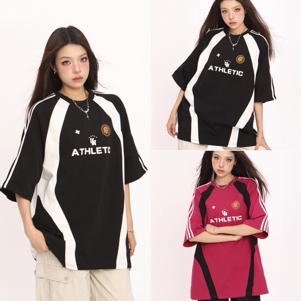 Betty house พร้อมส่ง เสื้อยืดแขนสั้นผู้หญิง คอกลม สไตล์อเมริกัน เสื้อยืดพิมพ์ลาย พิมพ์ลายย้อนยุค