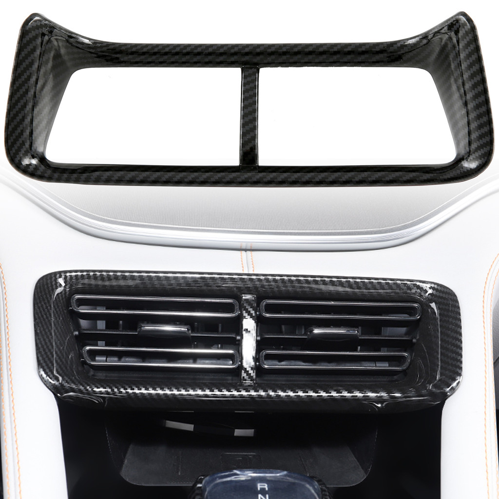 สําหรับ BYD Song Plus DM-i EV Sealion 6 2021-2025 ABS คาร์บอนสีดําแดชบอร์ดคอนโซล Air Outlet Vent ฝาค