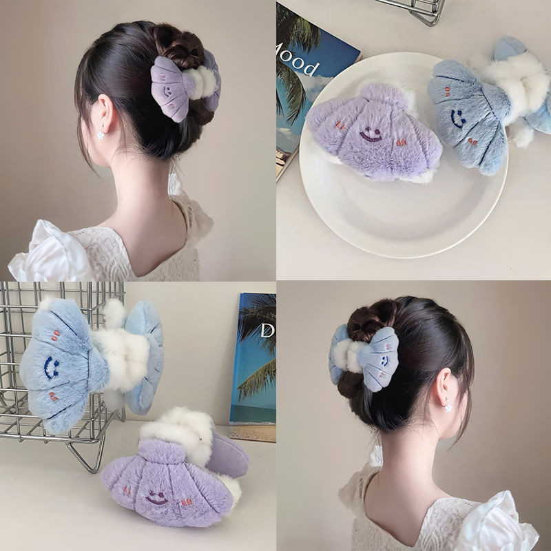 Fragrant Taro Ocean Clam Shell กิ๊บติดผมการ์ตูนน่ารัก Plush Grab Clip 2024 สไตล์ใหม่