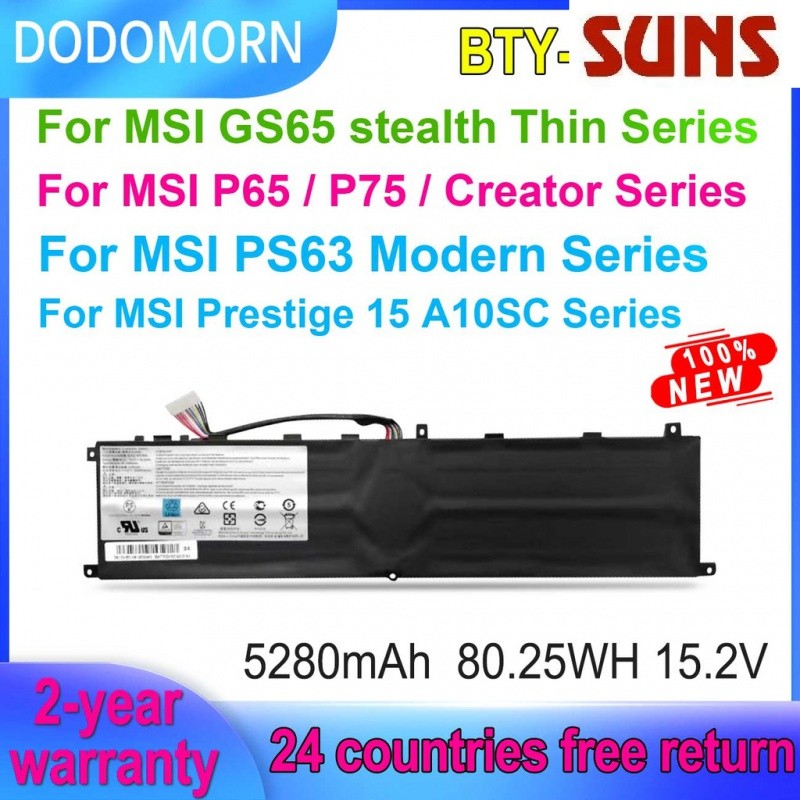 ✿DODOMORN BTY-M6L แบตเตอรี่แล็ปท็อปสำหรับ MSI GS65 GS75 Stelth บาง8RF 9SE P65 P75 Creator Prestige 1