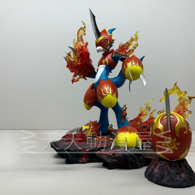 จัดส่งฟรี Digimon Model Flame Beast V Baby Beast Armor Evolution รหัสพิเศษ Digital Egg Anime Peripheral Doll Decoration Box Gift